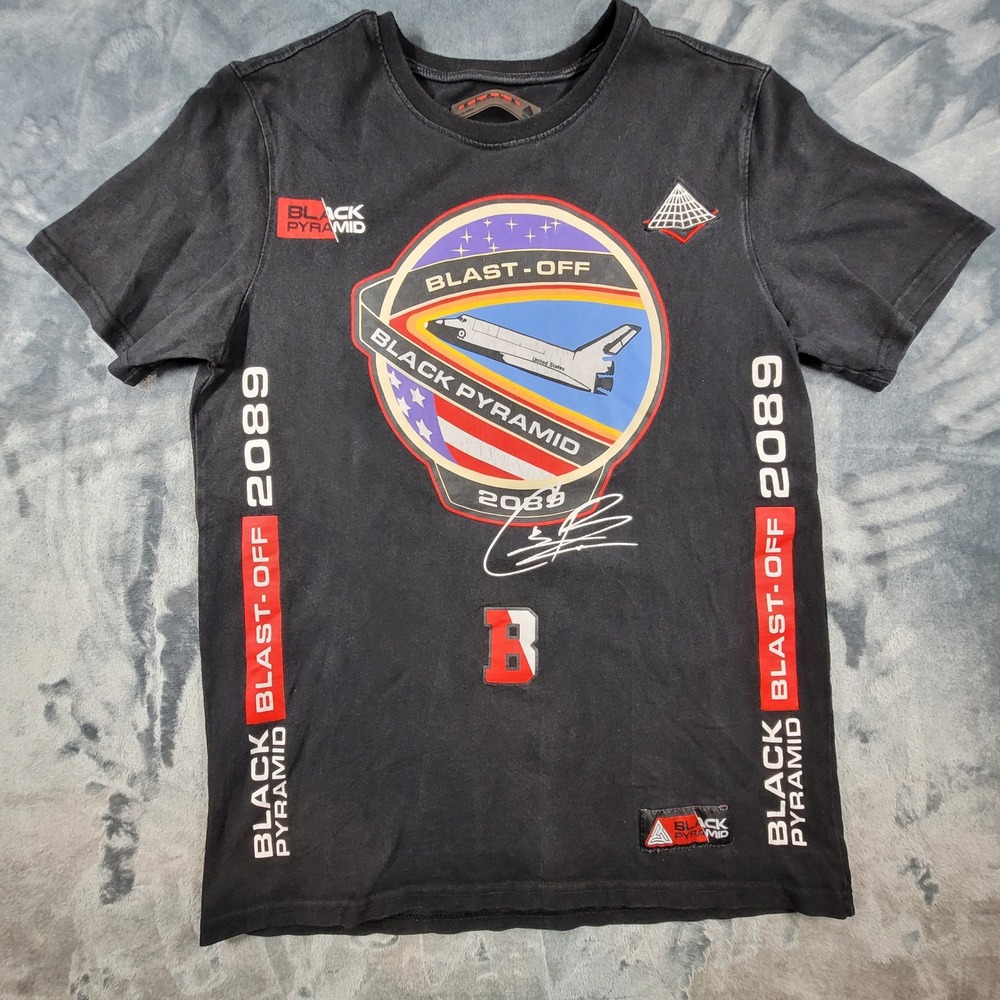 Black Pyramid Mens Space‎ Shuttle T-Shirt Medium Short Sleeve Streetwear